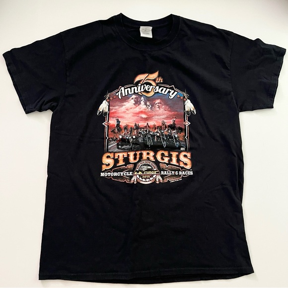 Sturgis‎ Motorcycle T-Shirt Size L 75th Anniversary 2015 Rally - Picture 1 of 9